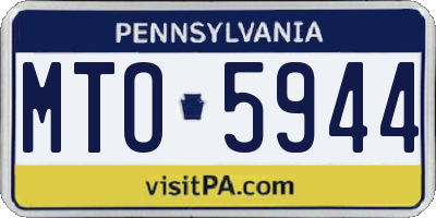 PA license plate MTO5944