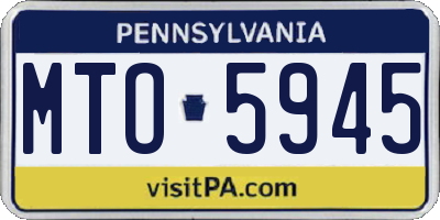 PA license plate MTO5945
