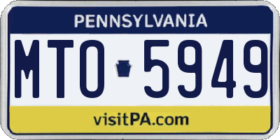 PA license plate MTO5949