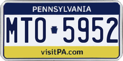 PA license plate MTO5952
