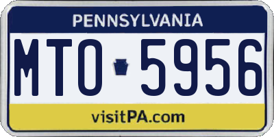 PA license plate MTO5956