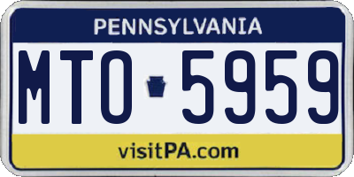 PA license plate MTO5959