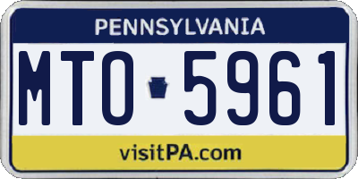 PA license plate MTO5961
