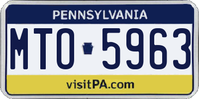 PA license plate MTO5963