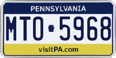 PA license plate MTO5968