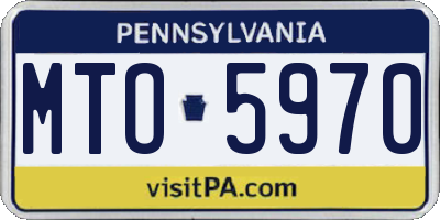 PA license plate MTO5970