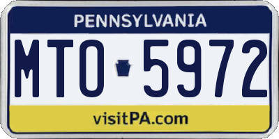 PA license plate MTO5972