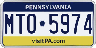 PA license plate MTO5974