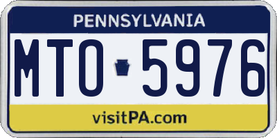 PA license plate MTO5976