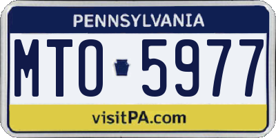 PA license plate MTO5977