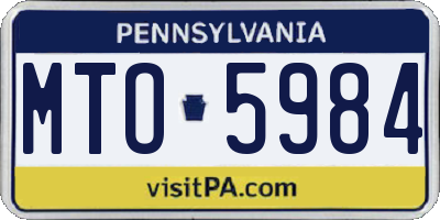 PA license plate MTO5984