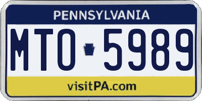 PA license plate MTO5989
