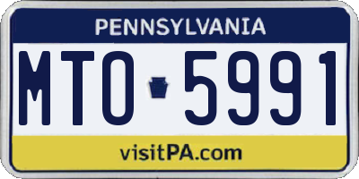 PA license plate MTO5991