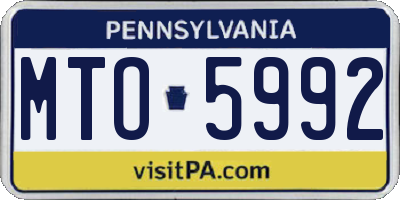 PA license plate MTO5992