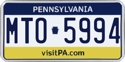 PA license plate MTO5994