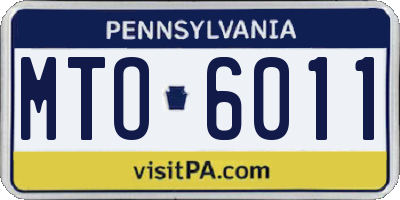 PA license plate MTO6011