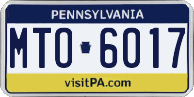 PA license plate MTO6017