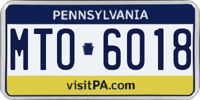 PA license plate MTO6018