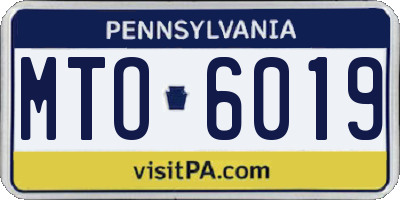 PA license plate MTO6019