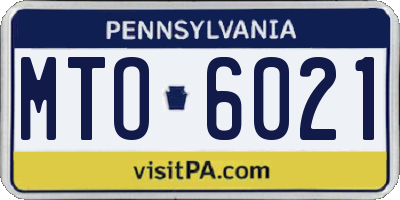 PA license plate MTO6021