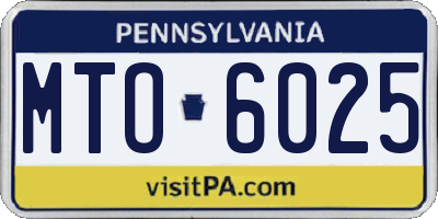 PA license plate MTO6025