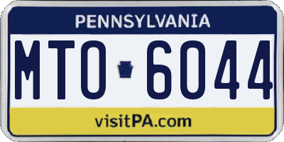 PA license plate MTO6044