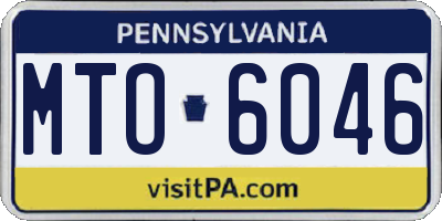 PA license plate MTO6046