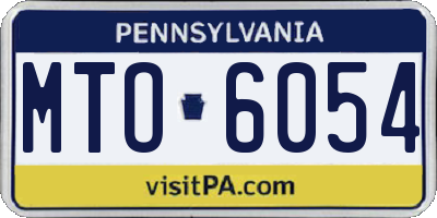 PA license plate MTO6054