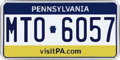 PA license plate MTO6057