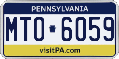 PA license plate MTO6059