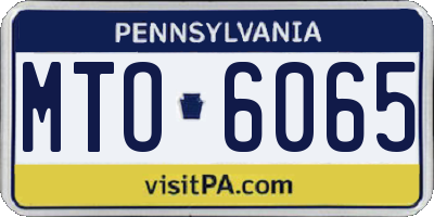 PA license plate MTO6065