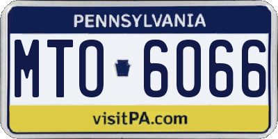 PA license plate MTO6066