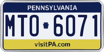 PA license plate MTO6071