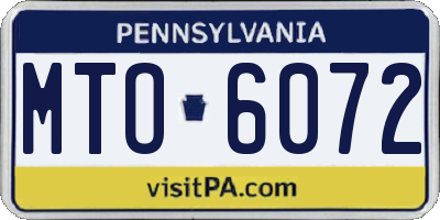 PA license plate MTO6072