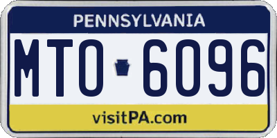 PA license plate MTO6096