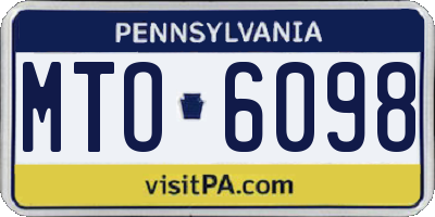 PA license plate MTO6098