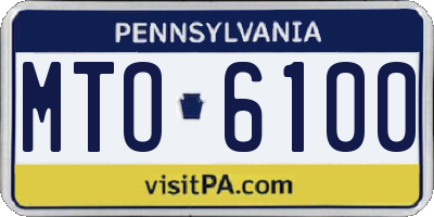 PA license plate MTO6100