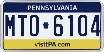 PA license plate MTO6104