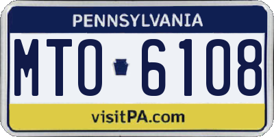 PA license plate MTO6108