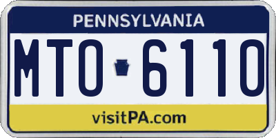 PA license plate MTO6110