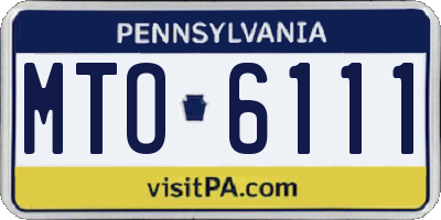 PA license plate MTO6111