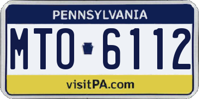 PA license plate MTO6112