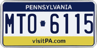 PA license plate MTO6115