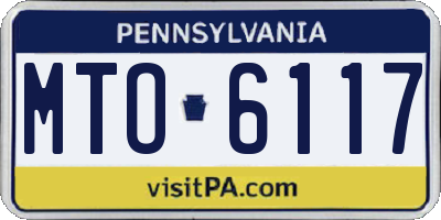 PA license plate MTO6117