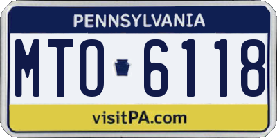 PA license plate MTO6118