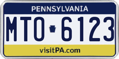 PA license plate MTO6123