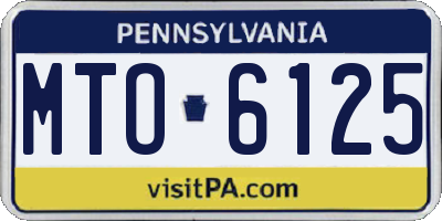 PA license plate MTO6125
