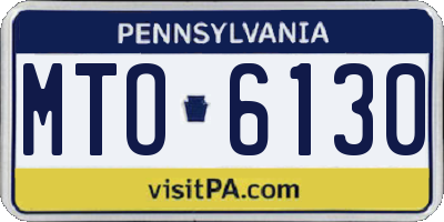 PA license plate MTO6130