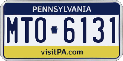 PA license plate MTO6131