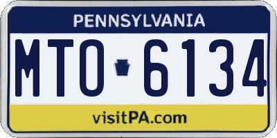 PA license plate MTO6134